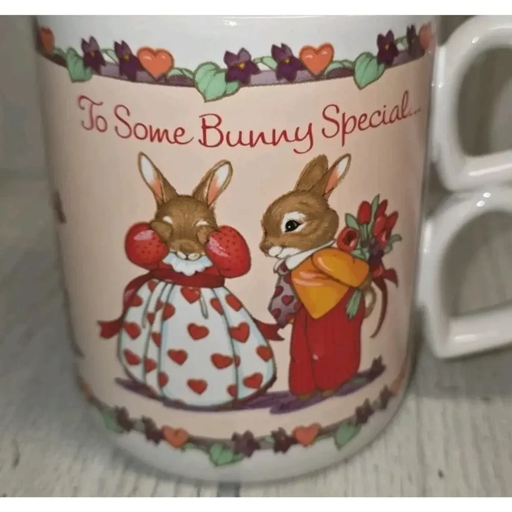 Vtg To Some Bunny Special Coffee Mug Tea Cup Hearts Handle With Lots of Love